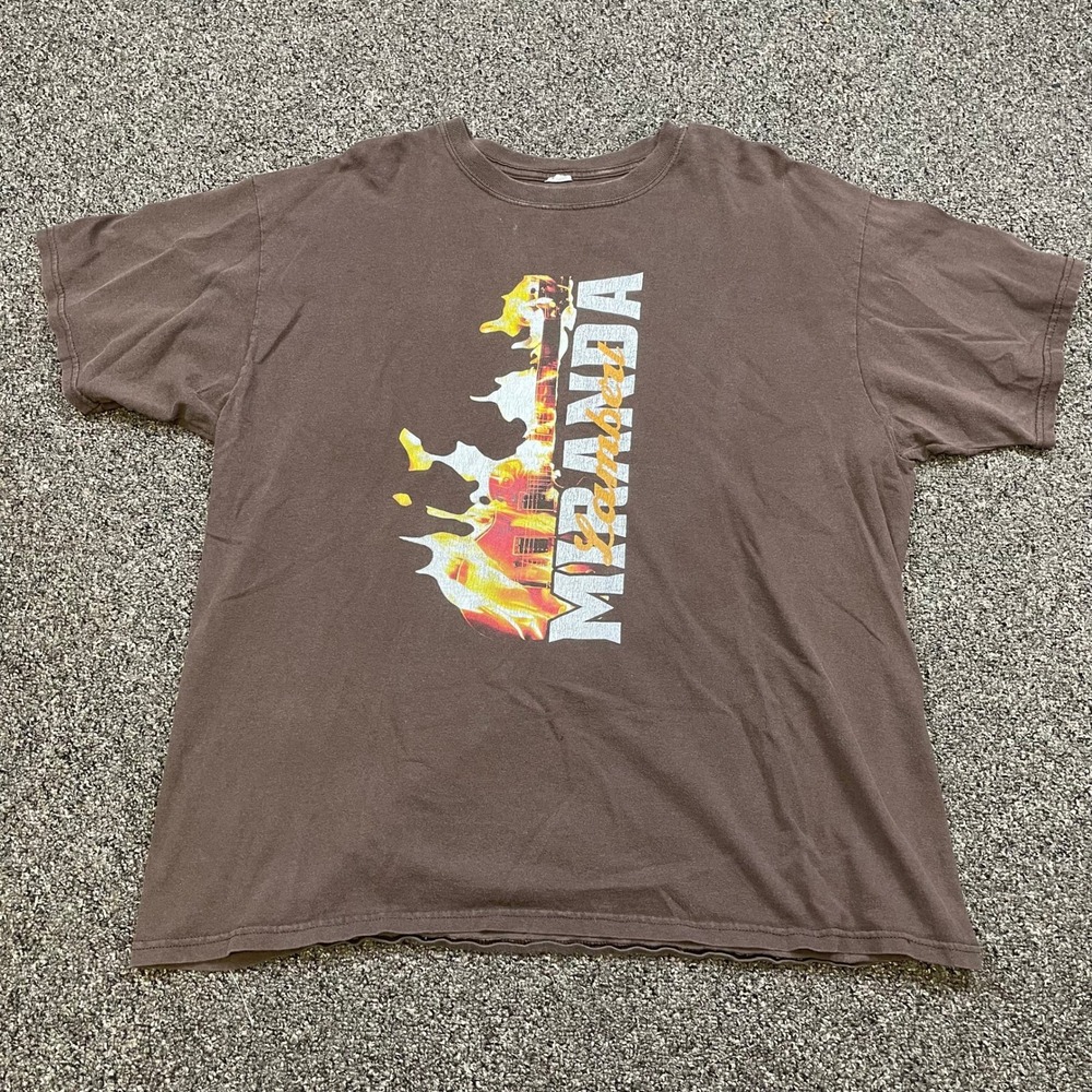 Miranda Lambert On Fire Tour 2012 Graphic T-Shirt Brown Mens XL Anvil Vintage